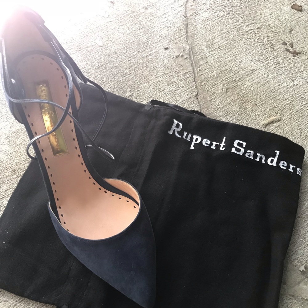 Rupert Sanderson Blue Suede Straps